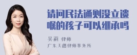 请问民法通则没立遗嘱的孩子可以继承吗