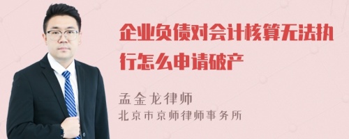 企业负债对会计核算无法执行怎么申请破产