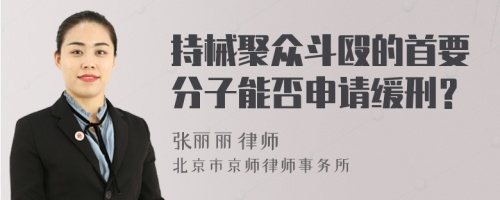 持械聚众斗殴的首要分子能否申请缓刑？