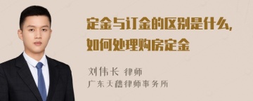 定金与订金的区别是什么,如何处理购房定金