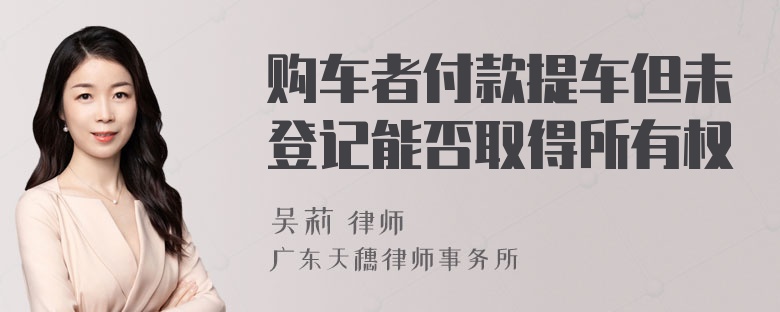 购车者付款提车但未登记能否取得所有权