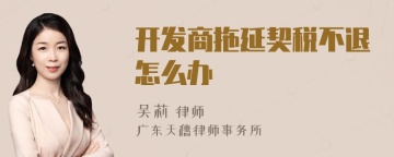 开发商拖延契税不退怎么办