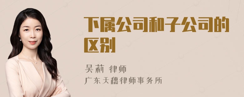 下属公司和子公司的区别