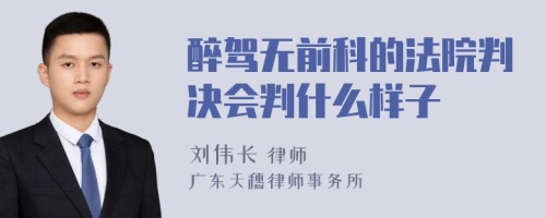 醉驾无前科的法院判决会判什么样子