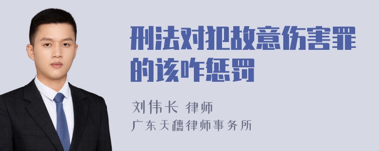 刑法对犯故意伤害罪的该咋惩罚