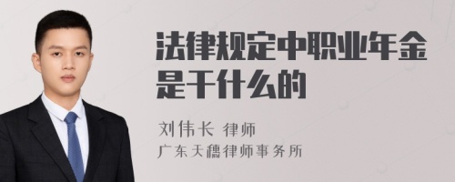 法律规定中职业年金是干什么的