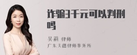 诈骗3千元可以判刑吗