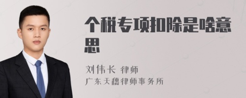 个税专项扣除是啥意思