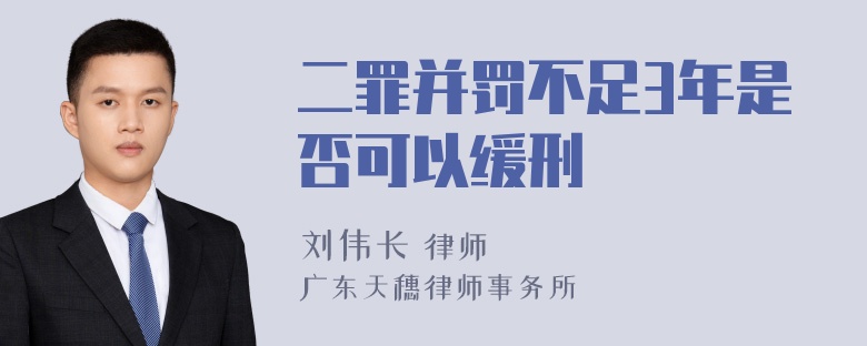 二罪并罚不足3年是否可以缓刑