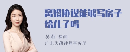 离婚协议能够写房子给儿子吗