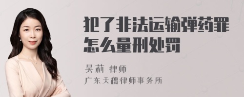 犯了非法运输弹药罪怎么量刑处罚