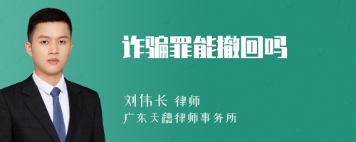 诈骗罪能撤回吗