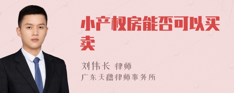 小产权房能否可以买卖