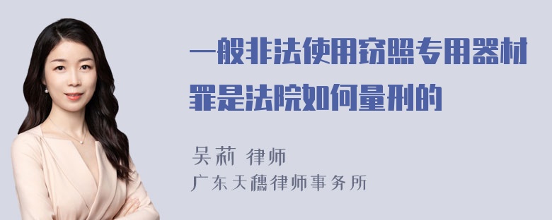 一般非法使用窃照专用器材罪是法院如何量刑的