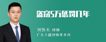 盗窃5万惩罚几年