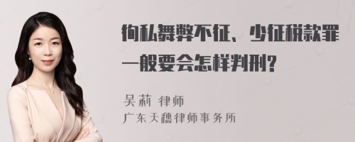 徇私舞弊不征、少征税款罪一般要会怎样判刑?