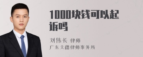 1000块钱可以起诉吗