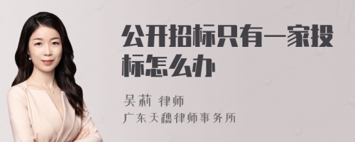 公开招标只有一家投标怎么办