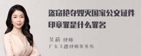 盗窃抢夺毁灭国家公文证件印章罪是什么罪名