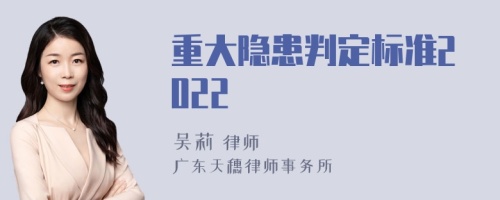 重大隐患判定标准2022