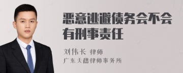 恶意逃避债务会不会有刑事责任