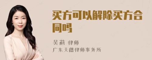 买方可以解除买方合同吗