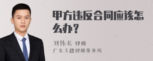 甲方违反合同应该怎么办？