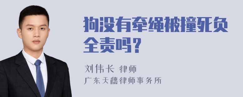 狗没有牵绳被撞死负全责吗？