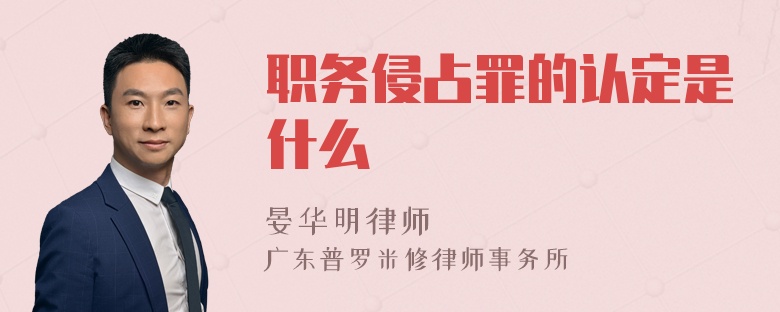 职务侵占罪的认定是什么