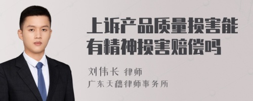 上诉产品质量损害能有精神损害赔偿吗