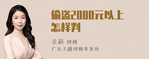 偷盗2000元以上怎样判