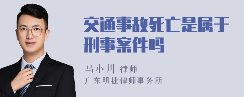 交通事故死亡是属于刑事案件吗