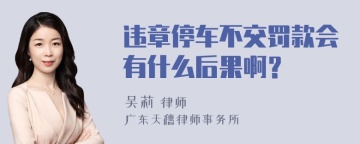 违章停车不交罚款会有什么后果啊？