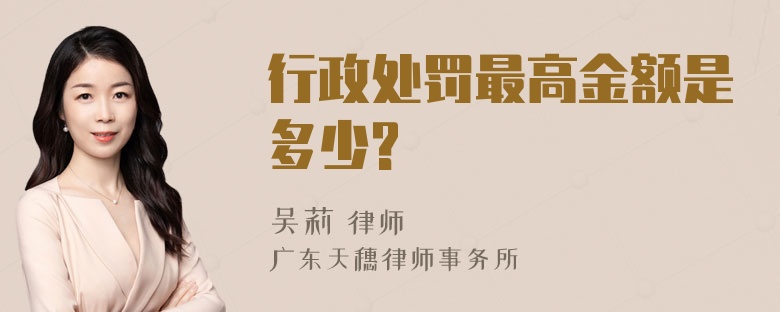 行政处罚最高金额是多少?