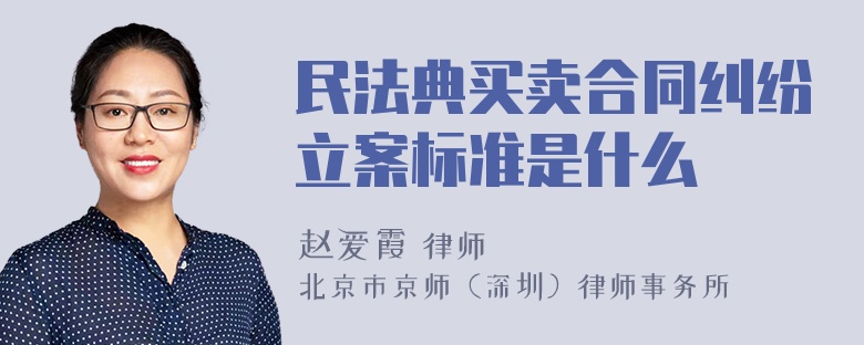 民法典买卖合同纠纷立案标准是什么