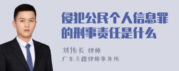 侵犯公民个人信息罪的刑事责任是什么