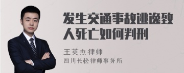 发生交通事故逃逸致人死亡如何判刑