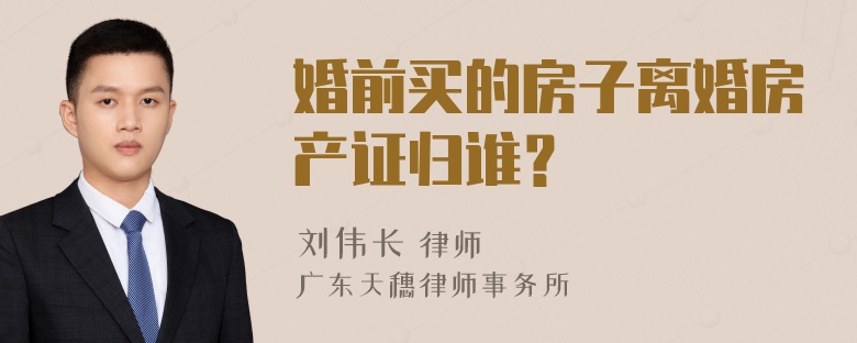 婚前买的房子离婚房产证归谁？