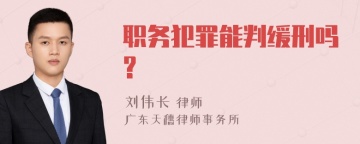 职务犯罪能判缓刑吗?