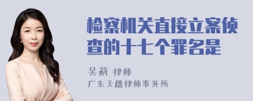 检察机关直接立案侦查的十七个罪名是