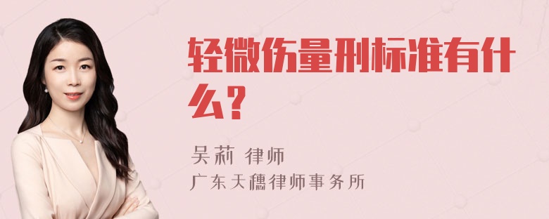 轻微伤量刑标准有什么？