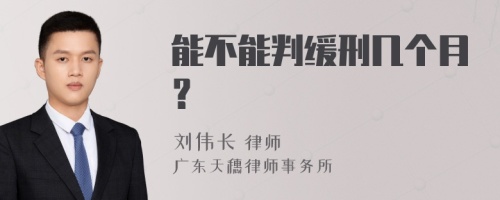 能不能判缓刑几个月？