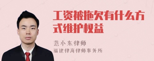 工资被拖欠有什么方式维护权益