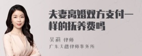 夫妻离婚双方支付一样的抚养费吗