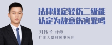 法律规定轻伤二级能认定为故意伤害罪吗