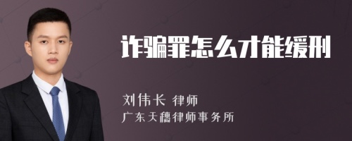 诈骗罪怎么才能缓刑