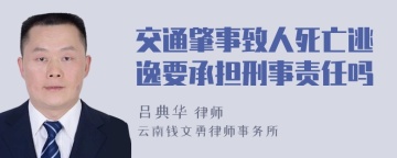 交通肇事致人死亡逃逸要承担刑事责任吗