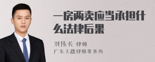 一房两卖应当承担什么法律后果