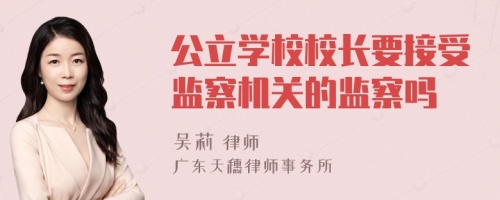 公立学校校长要接受监察机关的监察吗