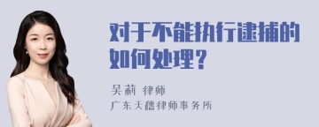 对于不能执行逮捕的如何处理？